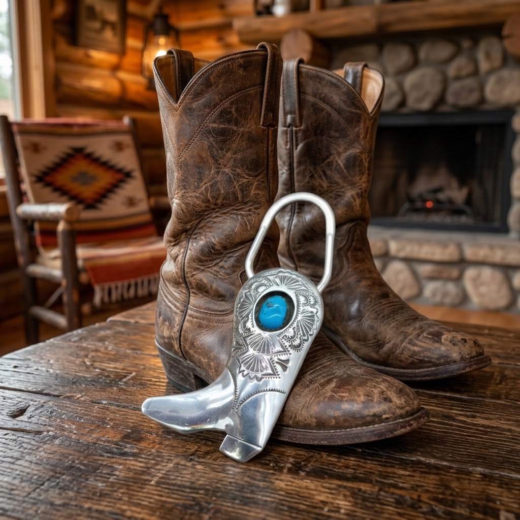 Cowboy Boot Shadowbox Keychain