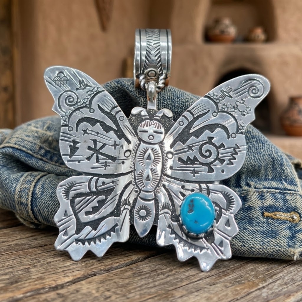 Butterfly Maiden Pendant with Turquoise