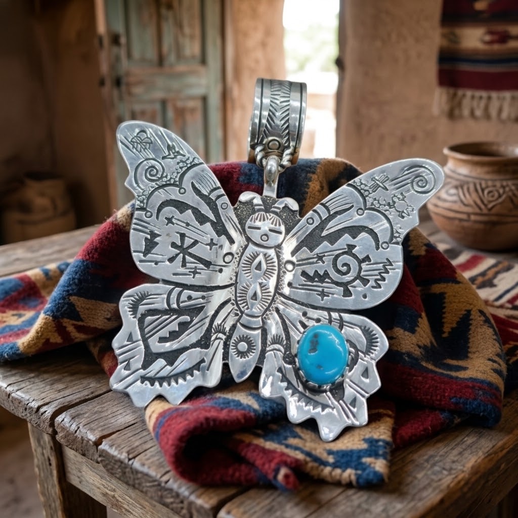 Butterfly Maiden Pendant with Turquoise