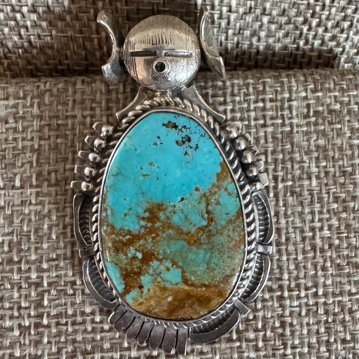 Bennie Ration Turquoise Kachina Pendant