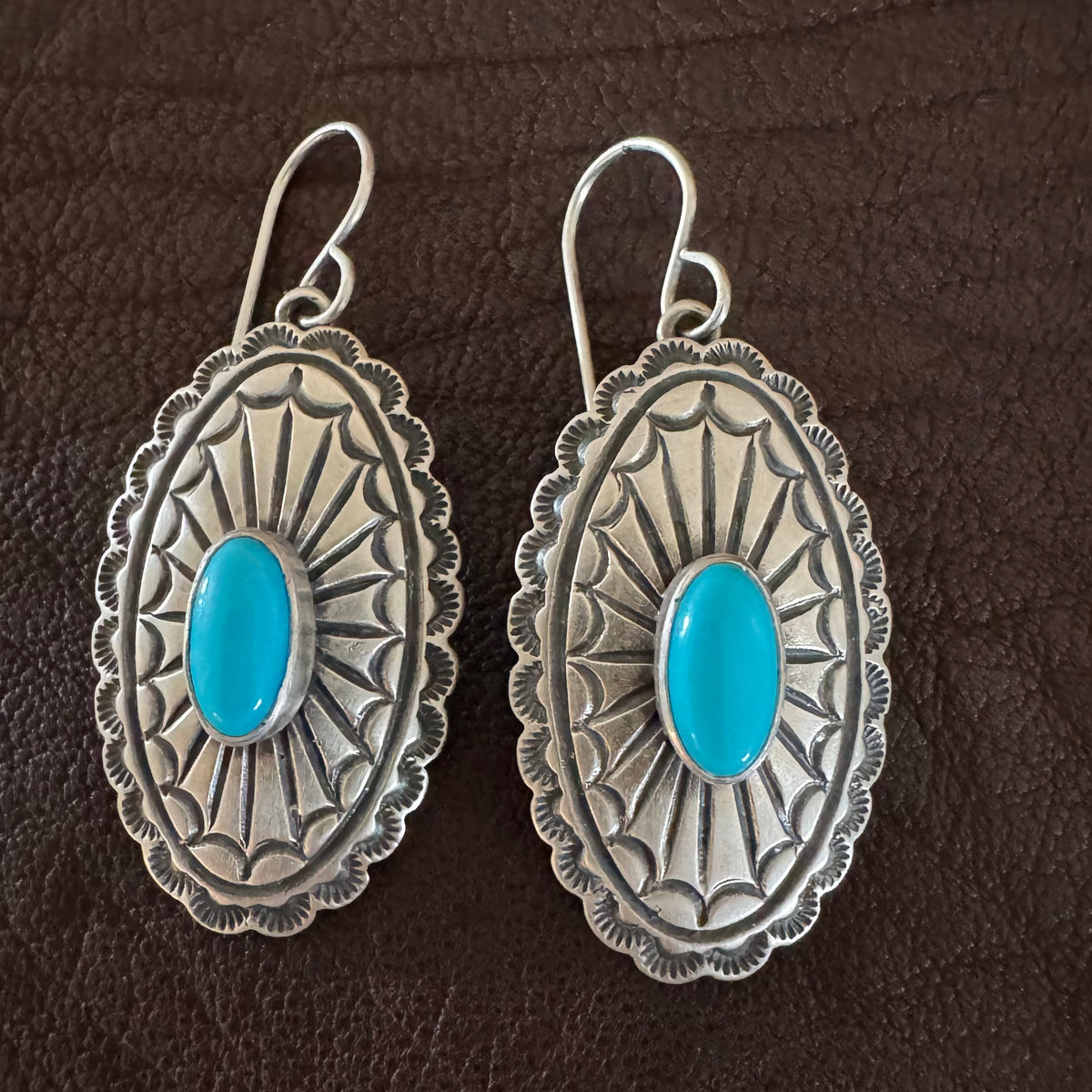 Concho Earrings with Kingman Turquoise
