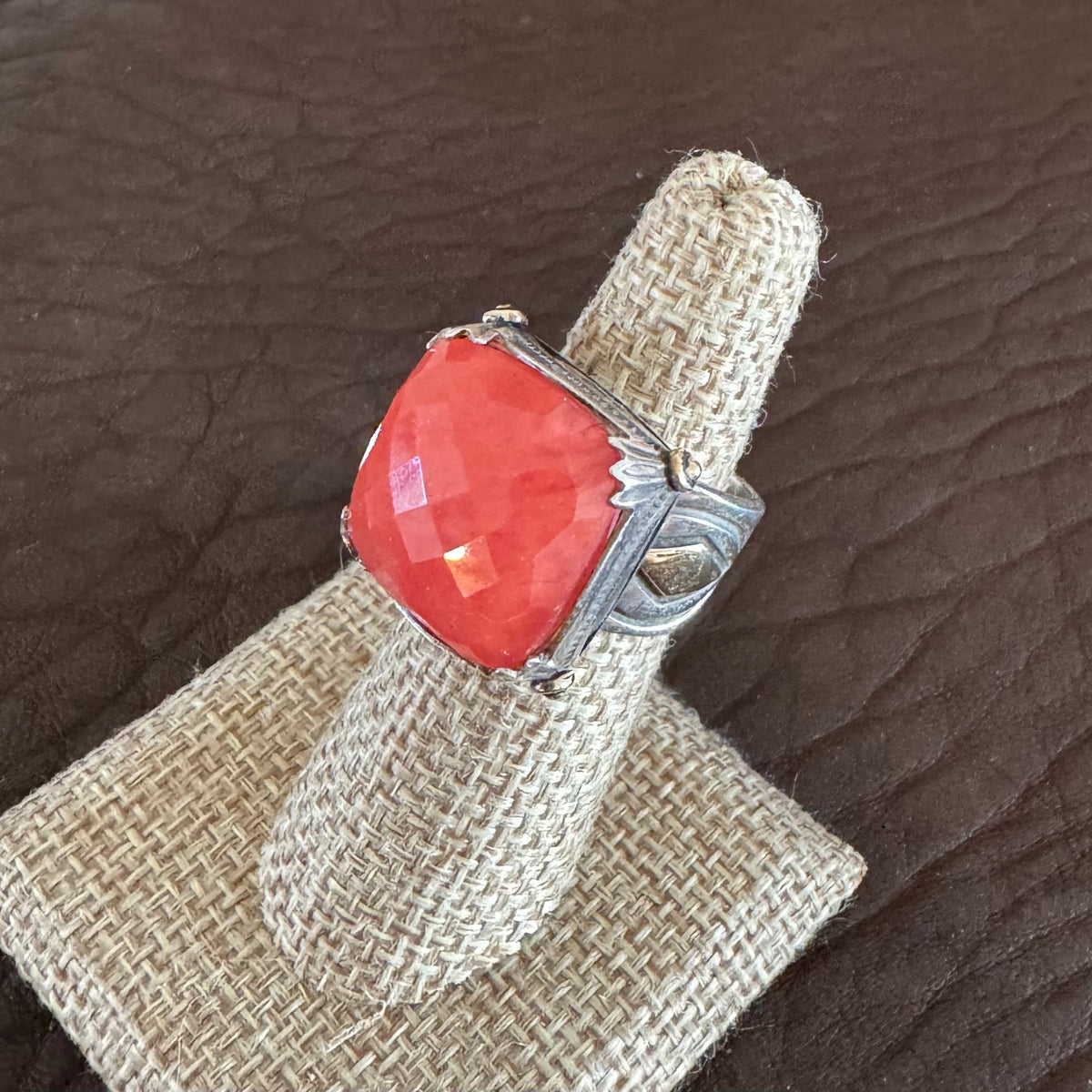 Sterling & 14K Cherry Quartz Ring by Murphy Platero