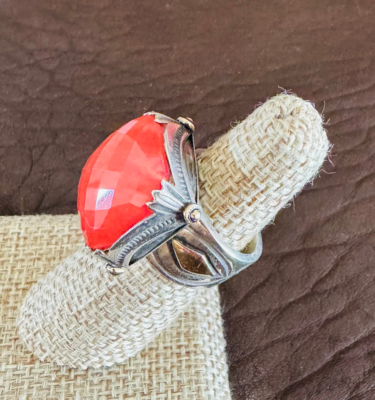 Sterling & 14K Cherry Quartz Ring by Murphy Platero