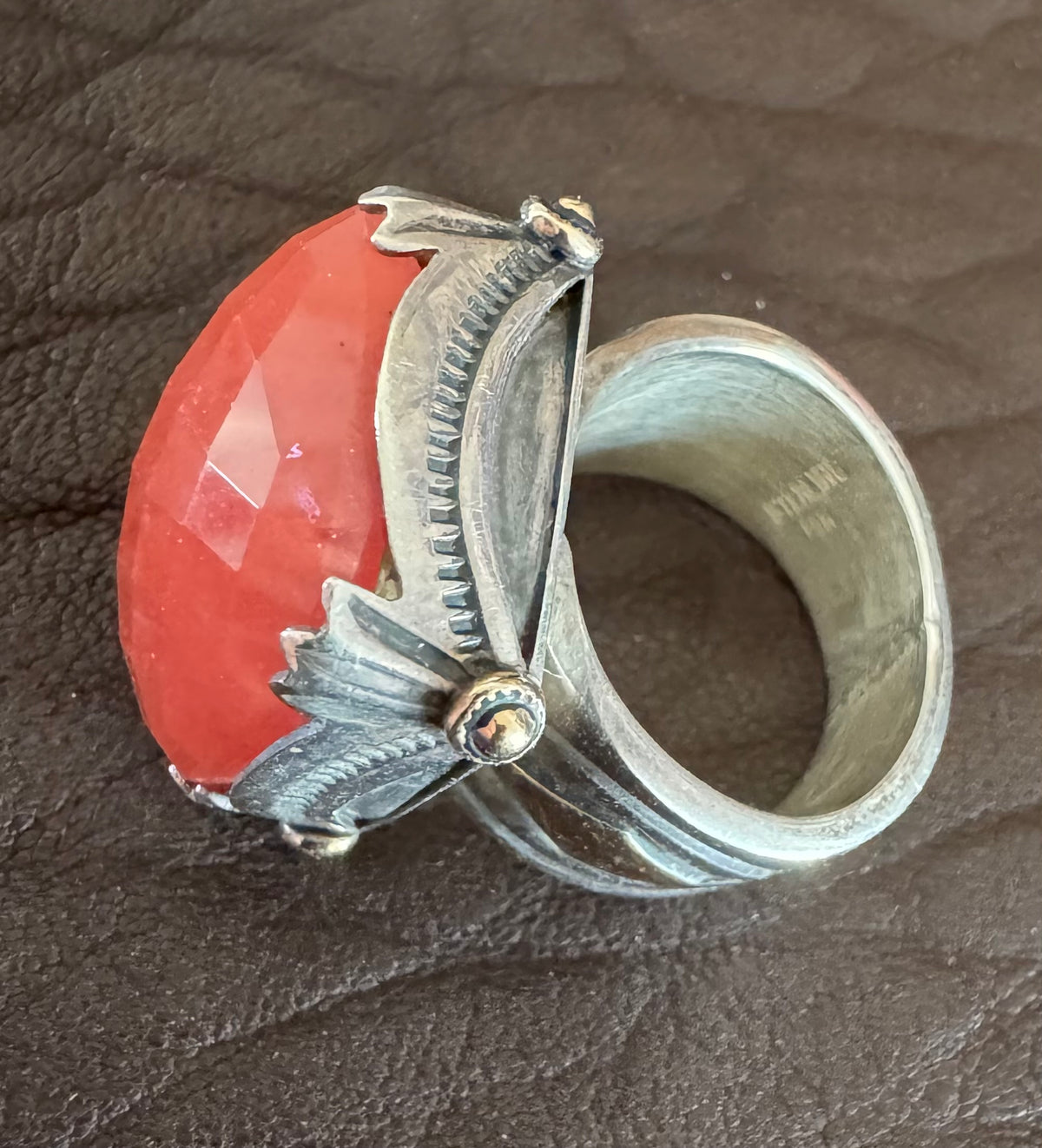 Sterling & 14K Cherry Quartz Ring by Murphy Platero