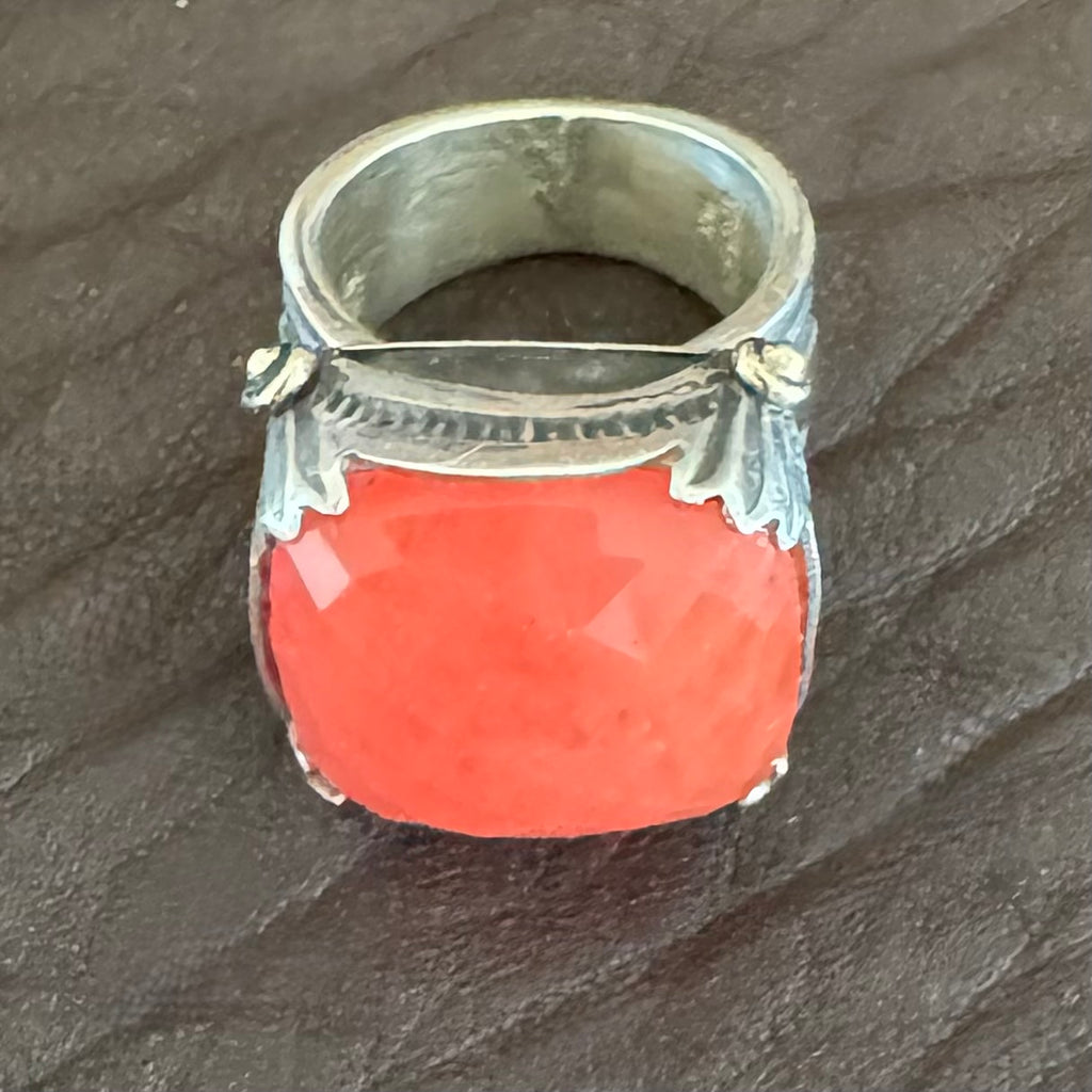 Sterling & 14K Cherry Quartz Ring by Murphy Platero