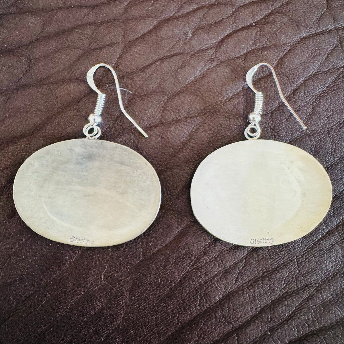 Hopi Overlay Bear Earrings in Sterling Silver