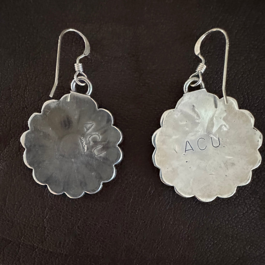 Zuni Sunface Handmade Earrings by Aprilene Unkestine