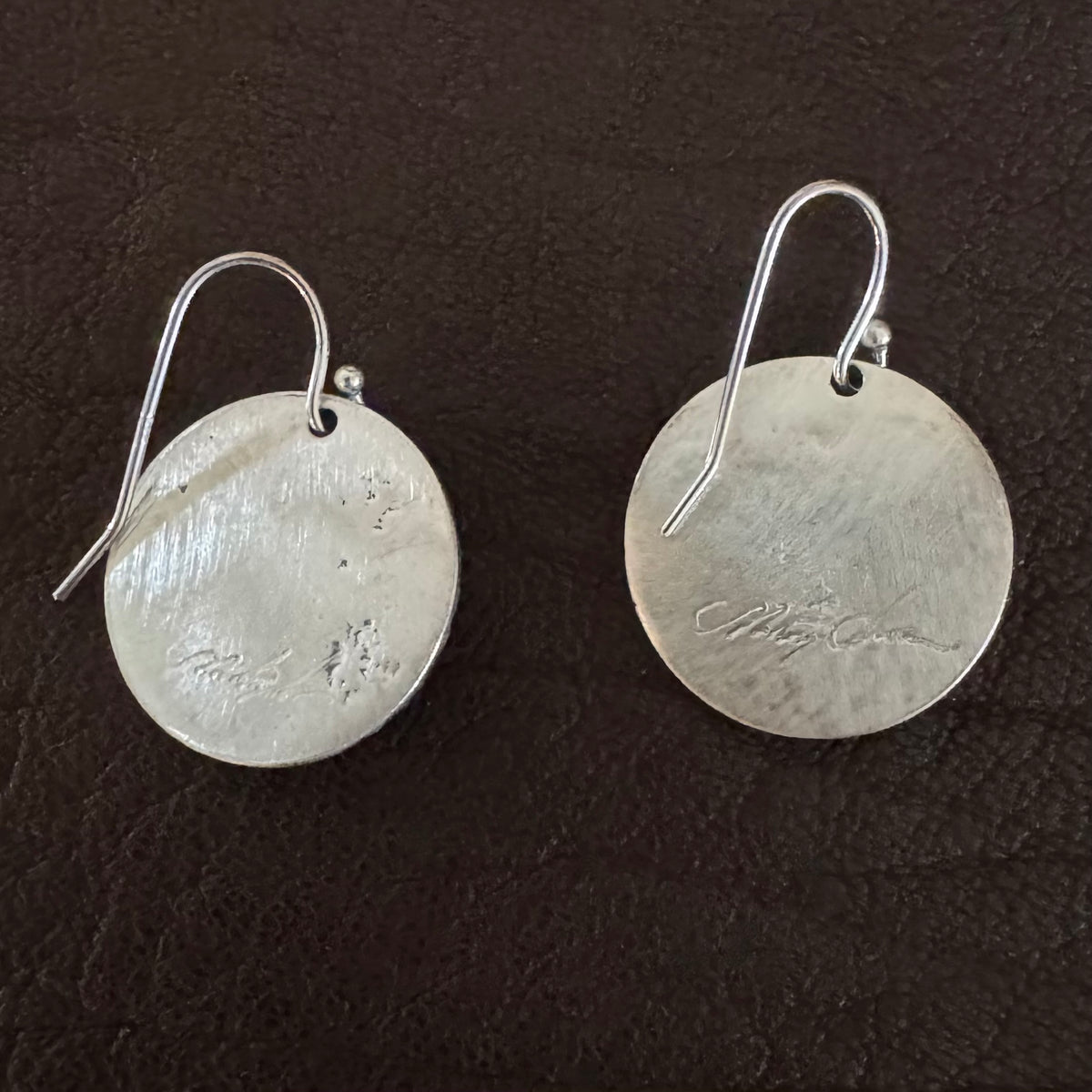 Native American Apache Made Earrings with Coral Stone by Matagi Sorensen