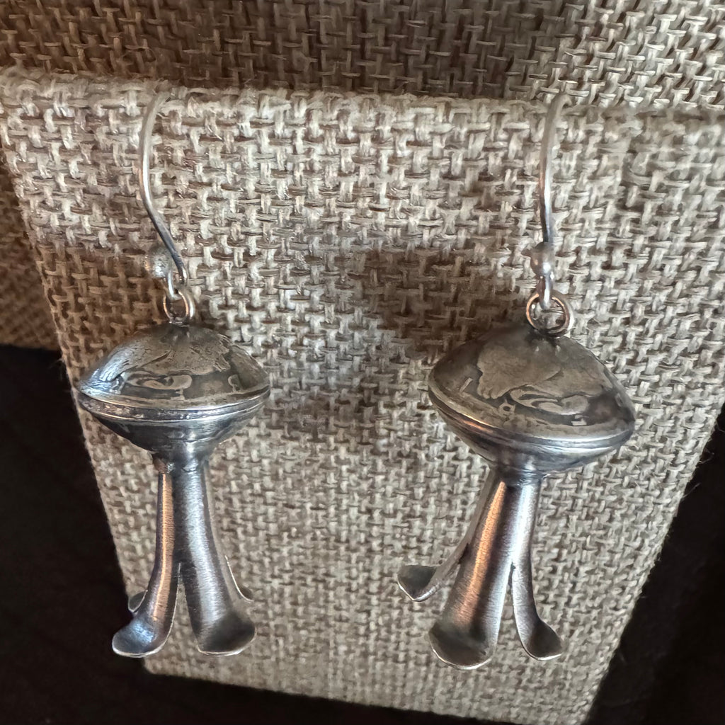 Mercury Dime Squash Blossom Earrings