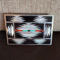 Zuni Inlay Belt Buckle by Charlene Dishta, Vintage