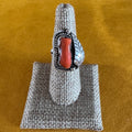 Native American Navajo Made Ring with Coral, 1970s