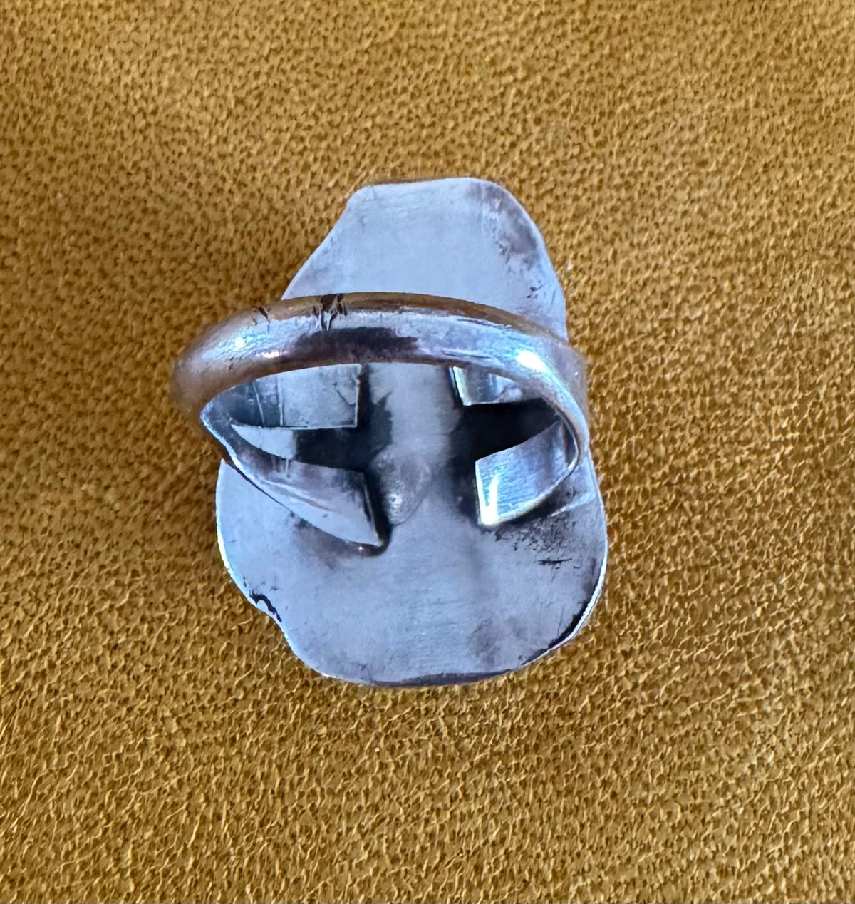 Native American Navajo Made Ring with Coral, 1970s