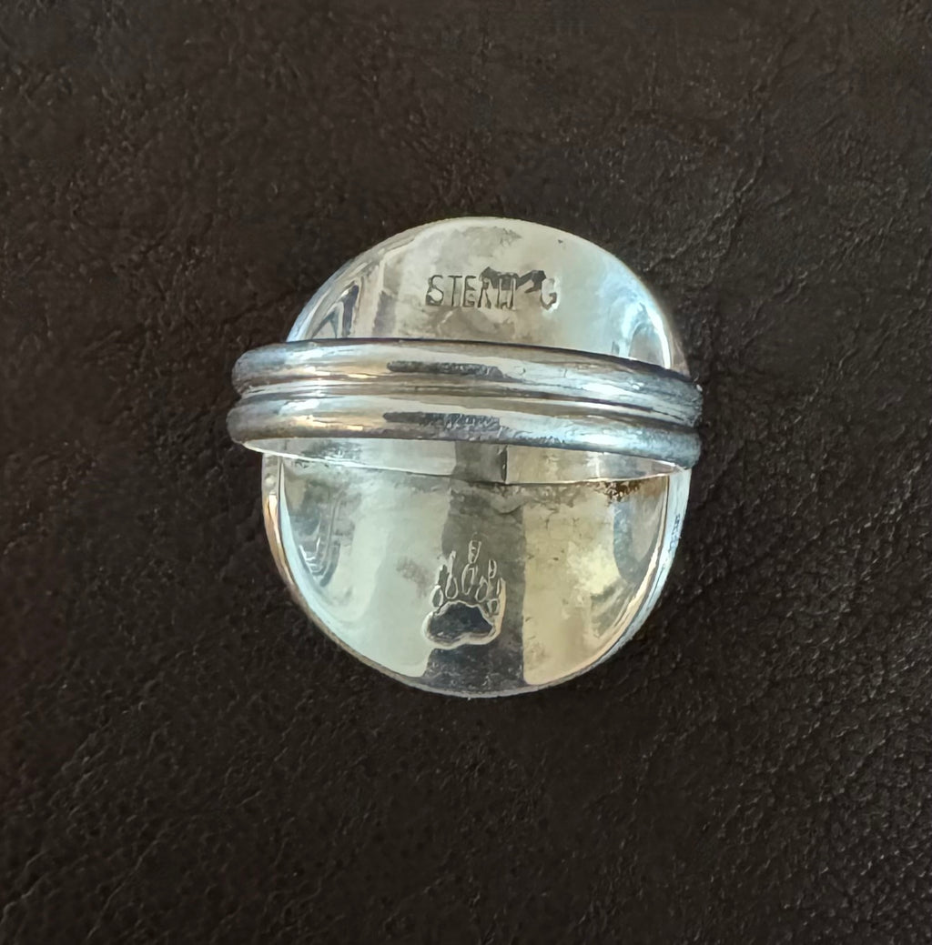 Hopi Overlay Ring with Man in the Maze by Shayne Joseph