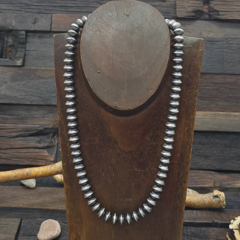 Sterling Silver Saucer Bead Necklace