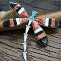 Dragonfly Pendant Zuni Sterling Silver Inlay