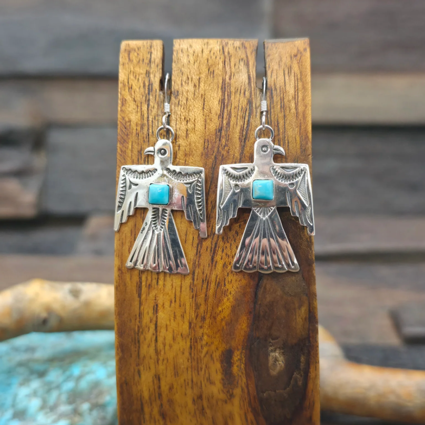 Turquoise Thunderbird Earrings