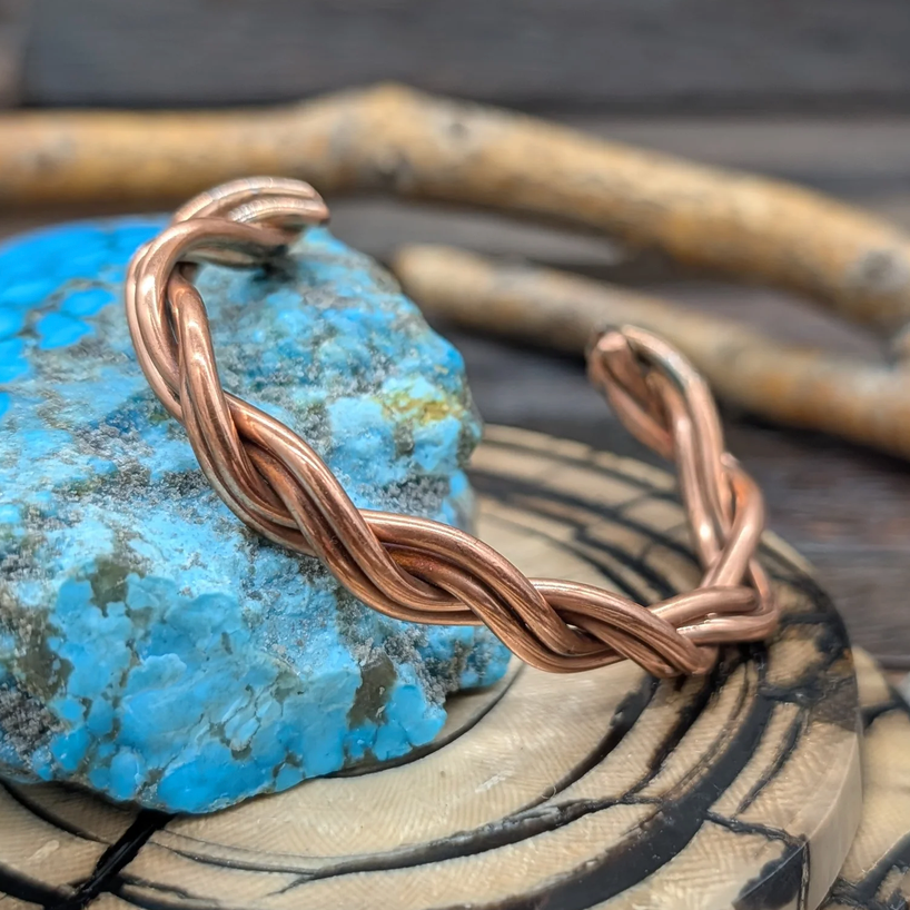 Copper Cuff Bracelet Double Twist Design