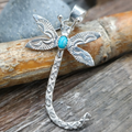 Sterling Silver Turquoise Dragonfly Pendant