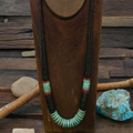Rudy Coriz Turquoise, Pipestone & Jet Heishi Necklace