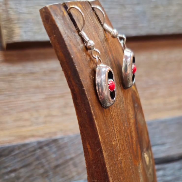 Coral Shadow Box Dangle Earrings