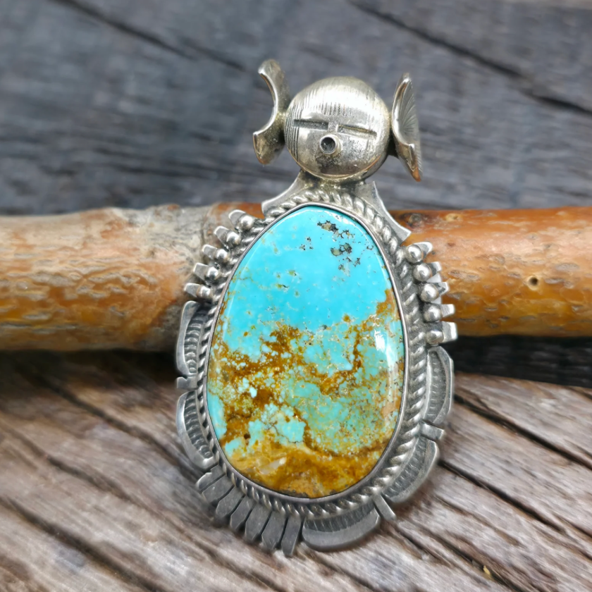Bennie Ration Turquoise Kachina Pendant