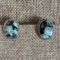 Oval Variscite Earrings in Sterling Silver